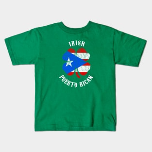 Irish Puerto Rican Pride Shamrock Puerto Rico Flag Boricua St Patricks Day Kids T-Shirt